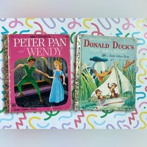 Vintage Disney Little Golden Books Peter Pan & Wendy Donald Duck Collector
